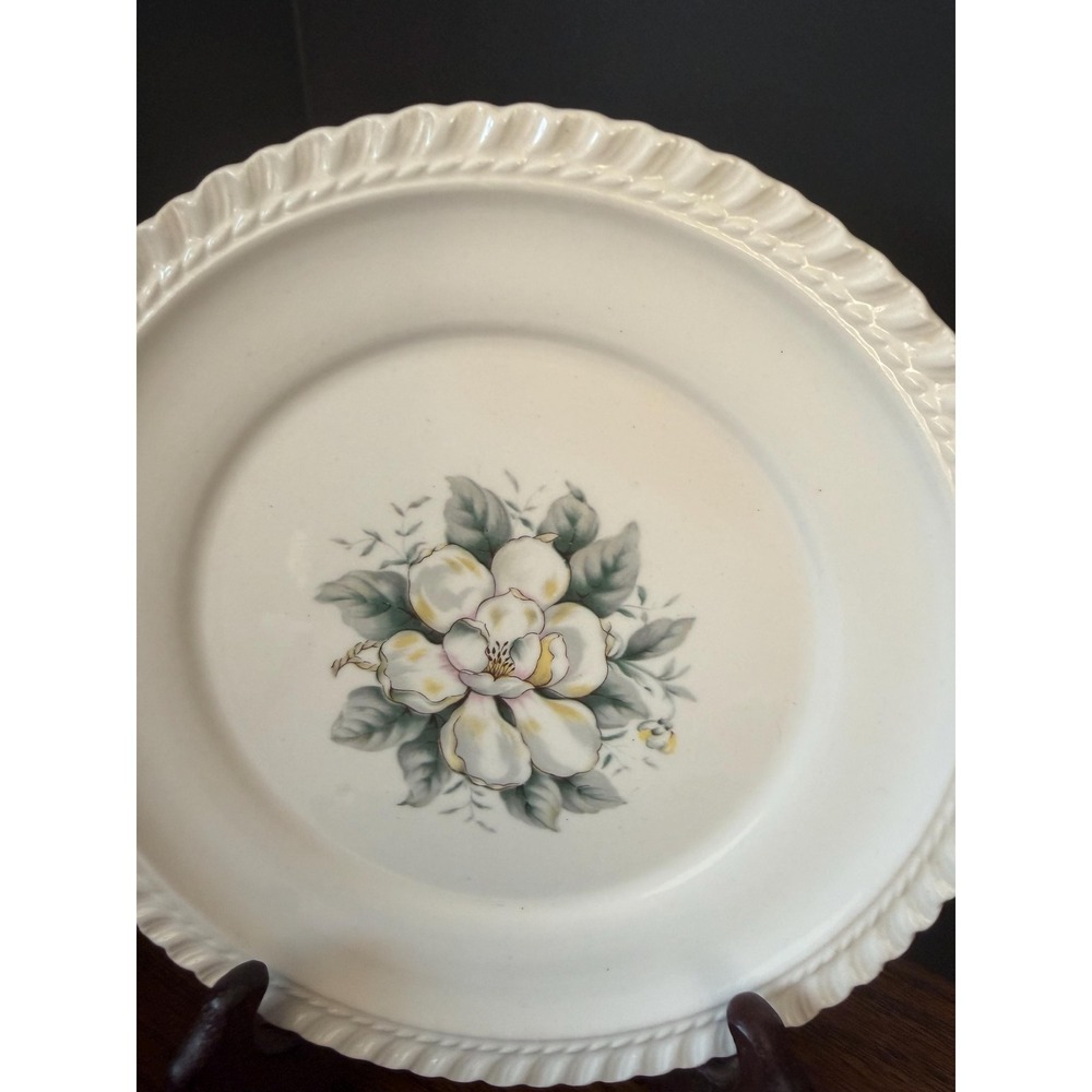Vintage Harker Royal Gadroon Magnolia Plate & Saucer Set